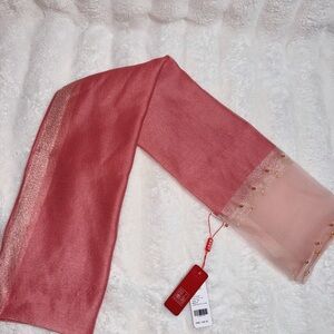 Shanghai Story Mulberry Silk Wool Scarf Pink Luxury Wrap